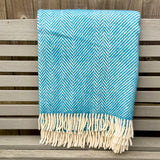 Teal British Wool Blanket
