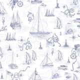 Cowes Mural Wallpaper, Signature Blue