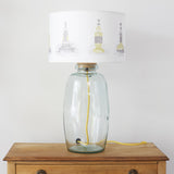 Recycled Glass Vase Shape Lamp, with Cardinal Shade 30cm