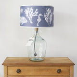 Recycled Glass, Demijohn Lamp, with Solent Snapper Shade (Blue - 30cm)