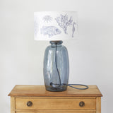 Recycled Glass Lamp, Blue Vase, with Solent Snapper Shade (30cm)