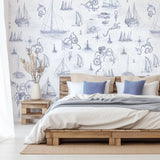 Cowes Mural Wallpaper, Signature Blue