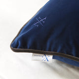 Velvet Bolster Cushion, Rectangle, Midnight Blue