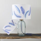 Recycled Glass Lamp, with Feathers Shade (30cm)