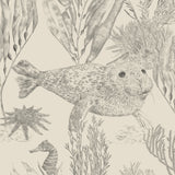 Seaview Mural Wallpaper, Parchment