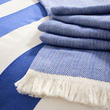 Blue Herringbone Throw