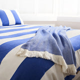 Blue Herringbone Throw