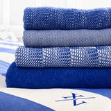 Blue Herringbone Throw