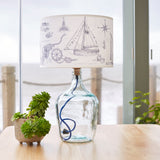 Demijohn Lamp, Recycled Glass, with Cowes Shade (30cm)