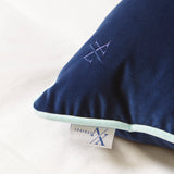 Velvet Bolster Cushion, Rectangle, Midnight Blue