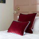 Mulled Wine Red Velvet Rectangle Cushion